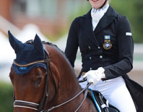 Swedish team rider Sofie Andersson on Donna Samba at the 2014 European Junior Riders Championships :: Photo © Astrid Appels