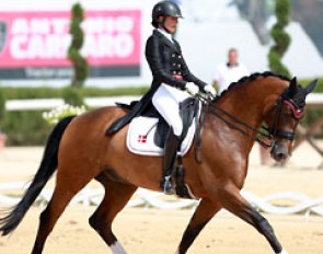 Amanda Overgaard and Horsebo Smarties retired from the individual test as Smarties knocked himself and got unlevel