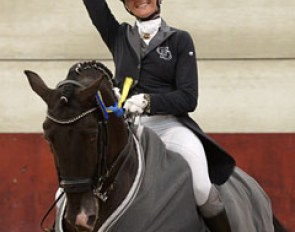 Silvia Rizzo and Sal win silver at the 2014 European Lusitano Championships in Gesves, Belgium :: Photo © Charly Goffinet