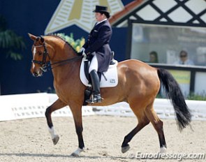 Russian Marina Gendeleva and Lyberty excelled with a fantastic piaffe but there were several hiccups in the rest of the test