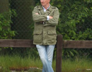 Antonia's father Joachim Arl watches his daughter ride