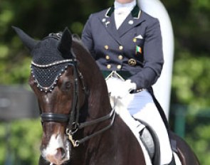 Irish Grand Prix rider Judy Reynolds on Vancouver K at the 2014 CDI Kapellen :: Photo © Astrid Appels