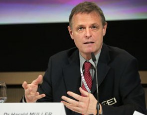 Dr Harald Müller (GER), FEI Director Education and Standards, spoke at the FEI Sports Forum focusing on the FEI Sustainability Programme and proactive sustainable steps to be taken at equestrian events around the world