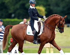 Anne Svanberg warming up Hermes for the 2014 CDI Verden :: Photo © Astrid Appels