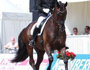 The walk was also an issue for Allan Gron's Zick Flower (by Zack x Romanov). The horse showed outstanding trot half passes
