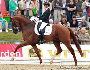 Emmelie Scholtens and the lovely Estoril at the 2014 World Young Horse Championships :: Photo © Astrid Appels