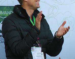 Andreas Helgstrand working as a coach at the 2014 World Equestrian Games :: Photo © Astrid Appels
