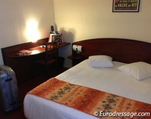 My tiny but clean hotel room for the week