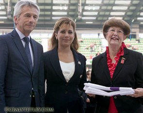 Chairman of the Organizing Committee of the 2014 World Equestrian Games and President of the Lower Normandy Region Laurent Beauvais, FEI President HRH Princess Haya, Mayor of Bromont  Pauline Quinlan :: Photo © Cealy Tetley