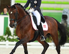 Renate Voglsang and Fabriano at the 2014 World Equestrian Games in Caen, France :: Photo © Astrid Appels