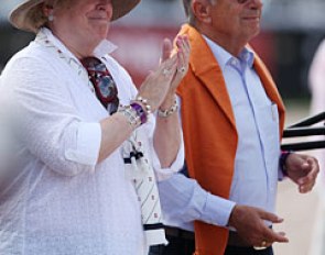 Desi Dillingham, Special Advisor for Dressage Canada, and Volker Moritz, Canadian Team Trainer at the 2014 CDIO Wellington in Florida :: Photo © Astrid Appels