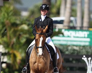 U.S. young rider Alexandra Gainer on Princeton, an off-the-track Thoroughbred (OTTB) and a descendant of the legendary Secretariat, competed at the 2014 Florida International Youth Festival in Wellington :: Photo © Astrid Appels