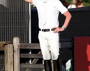 Carl Hester watching Charlotte compete
