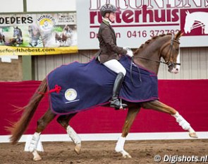 Robin van Lierop and Brigitte Bardot at the 2015 Horsefood Dressage Talent Competition :: Photo © Digishots