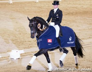 Edward Gal and Zonik win the PSG exhibition class for licensed stallions at the 2015 CDI-W 's Hertogenbosch :: Photo © Jessica Pijlman