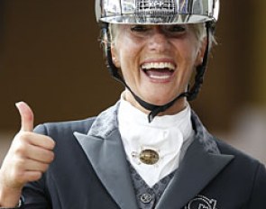 Silvia Rizzo gives a thumb's up 