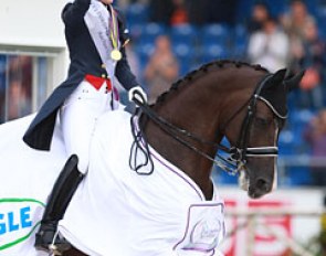 Charlotte Dujardin and Valegro in their lap of honour