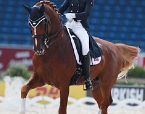 Trude Hestengen and Tobajo Pik Disney at the 2015 European Dressage Championships in Aachen :: Photo © Astrid Appels