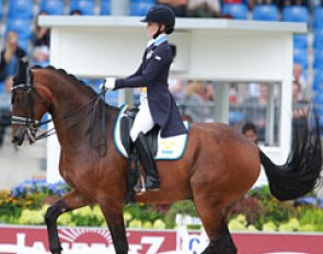 Emilie Nyrerod and Miata at the 2015 European Dressage Championships in Aachen :: Photo © Astrid Appels