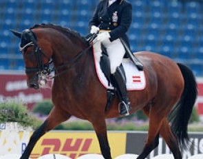 Evelyn Haim-Swarovski and Dorina at the 2015 European Dressage Championships :: Photo © Astrid Appels
