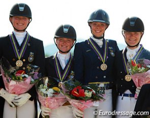 The bronze medal winning Swedish team: Marina Mattsson, Emma Jonsson, Victoria Appleyard, Alva Lander