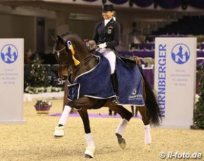 Dorothee Schneider and Santiago win the warm up class for the 2015 Nurnberger Burgpokal Finals at the CDI Frankfurt :: Photo © LL-foto