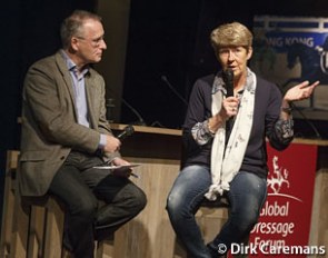 Richard Davison in conversation with Kyra Kyrklund at the 2015 Global Dressage Forum :: Photo © Dirk Caremans