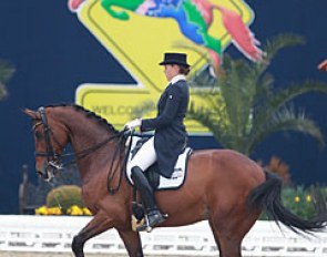 Russian Polina Afanasieva on the former PSI auction horse Laetare