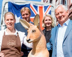 Horses & Dreams meets Australia at Cucina Poletto in Hamburg: f.l. TV-cook Cornelia Poletto, André Thieme, Kristy Oatley-Nist and Ullrich Kasselmann :: Photo © Pauline von Hardenberg