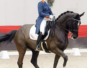 Danielle Heijkoop and Zaffier at the national show in Nieuw en St. Joosland on 18 January 2015 :: Photo © Equifoto.nl