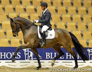 Severo Jurado Lopez and Rockson win the 4-year old division at the 2015 Danish Young Horse Championships :: Photo © Astrid Appels