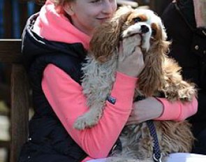 Julia Barbian cuddling her dog