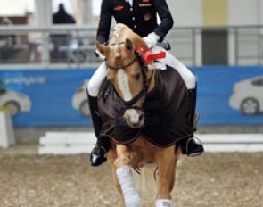Nadine Krause and Danilo win the pony division at the 2015 CDI Stadl Paura :: Photo © Rainer Dill