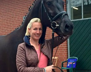 Berndatte Brune with her brand new charity brood mare Help for Africa (by Bretton Woods x Furst Heinrich)