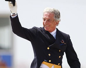 Riding for Uruguay and waving to the crowd, Ramon Beca