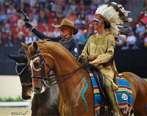 Mette Rosencrantz and Anna Dahlberg in their Wild Wild West performance at the 2015 World Cup Finals :: Photo © Amy McCool