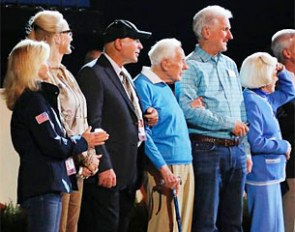 Debbie McDonald, Jayne Thomas, Bob McDonald, Parry Thomas, supported by friend, and Peggy Thomas at the 2015 World Cup Finals :: Photo © Amy McCool