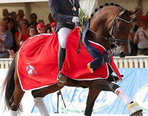 Severo Jurado Lopez and Fiontini win the 5-year old Finals at the 2015 World Young Horse Championships :: Photo © LL-foto