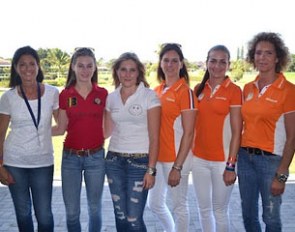Riders from Europe, including Antonia Arl, Vivian Niemann, Dana van Lierop, and Rosalie Bos, along with trainers Carmen de Bondt and Nicolette von Leuwen, are competing in Wellington :: Photo © Lindsay Brock