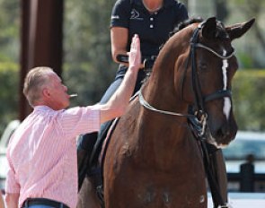 Austrian trainer Ernst Hoyos pats Mikala Gundersen's My Lady