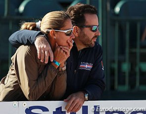 Dominican Republic's Yvonne Losos de Muniz and her husband Eduardo watching student Virginia Yarur