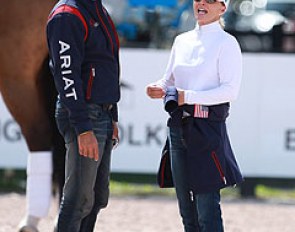 U.S. Team trainer Robert Dover and U.S Developing team trainer Debbie McDonald in conversation