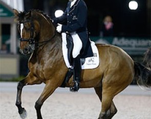Lars Petersen and Marcia Pepper's Mariett win the 5* Grand Prix at the 2015 CDI Wellington :: Photo © Sue Stickle