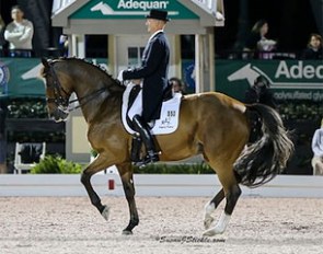 Lars Petersen and Mariett win the 5* Grand Prix Kur at the 2015 CDI Wellington :: Photo © Sue Stickle