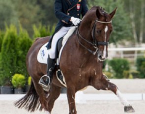 Tomasz Jasinski rode his mom Katarzyne Milczarek's 2015 European Championship horse Dzeko in the Under 25 division in Augustowek