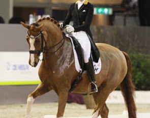 Beatrice Buchwald took over the ride on Daily Pleasure from Holga Finken and made her international debut on the 15-year old De Niro offspring in Den Bosch