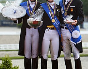 The individual podium at the 2016 European Under 25 Championships: Florine Kienbaum, Sanneke Rothenberger, Juan Matute Guimon :: Photo © Astrid Appels