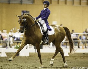 Julie Brougham and Vom Feinsten at the 2016 New Zealand Dressage Championships in Feilding :: Photo © Libby Law