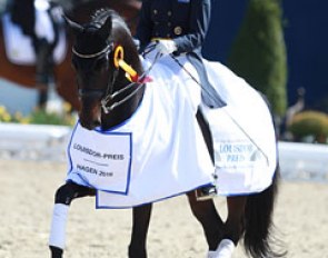 Anabel Balkenhol and Heuberger win the warm up round for the Louisdor Cup qualifier at the 2016 CDI Hagen :: Photo © Astrid Appels