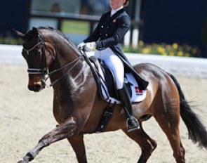 Danish Nanna Skodborg Merrald and Millibar made their CDI come back after a two year break. In April 2014 Millibar injured himself and needed long to reach full fitness. In Hagen the piaffe was still a stumbling block though.